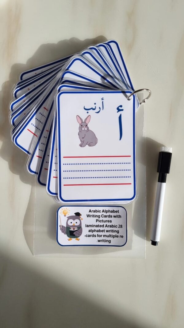 بطاقات الأحرف العربية مع الصور✨