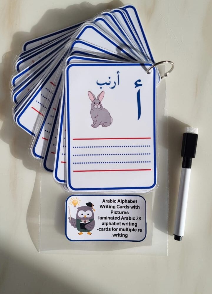 بطاقات الأحرف العربية مع الصور✨