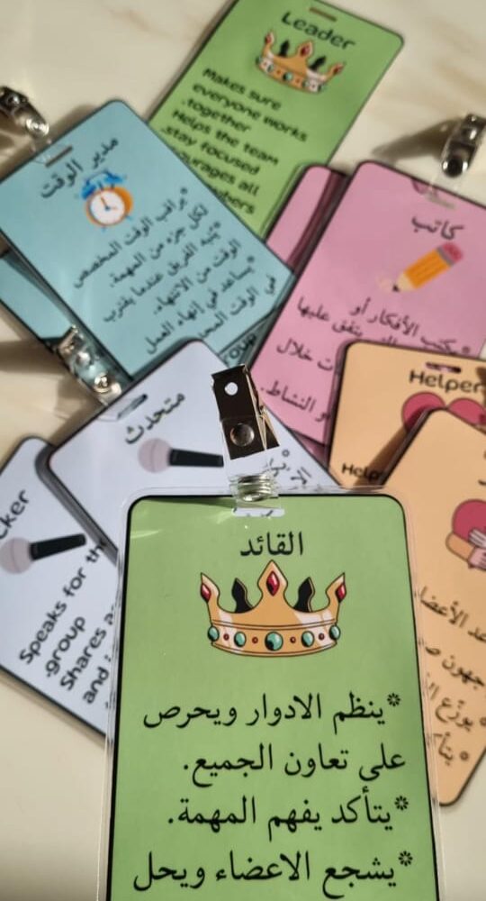 بطاقات توزيع الأدوار على المجاميع✨